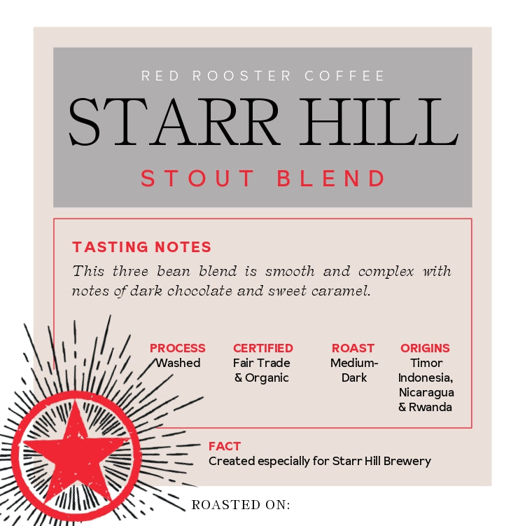Organic Starr Hill Stout Blend - Coffee Beans for Home and Office Brewing