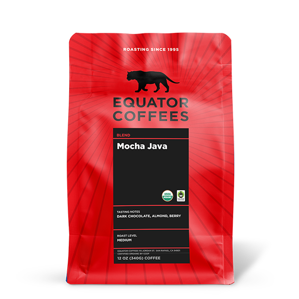 Mocha Java Fair Trade Organic 12 oz - Coffee Beans for Home and Office Brewing