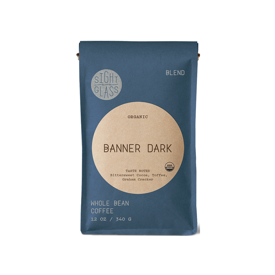 Organic Banner Dark 12 oz - Coffee Beans for Home and Office Brewing