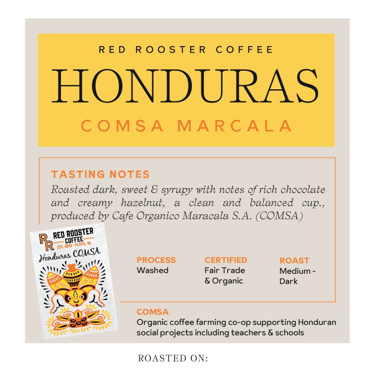 Honduras COMSA Marcala - Coffee Beans for Home and Office Brewing