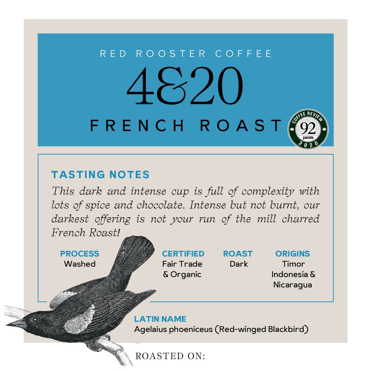 Organic 4&20 French Roast - Coffee Beans for Home and Office Brewing