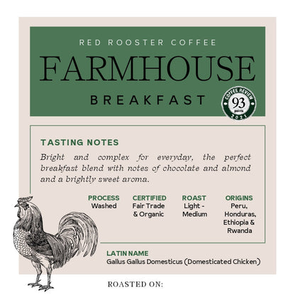 Organic Floyd Farmhouse Breakfast Blend - Coffee Beans for Home and Office Brewing