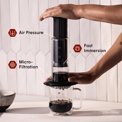 AeroPress Double Wall Glass Coffee Mug - 2 Pack - Drinkware Design for Coffee Routines