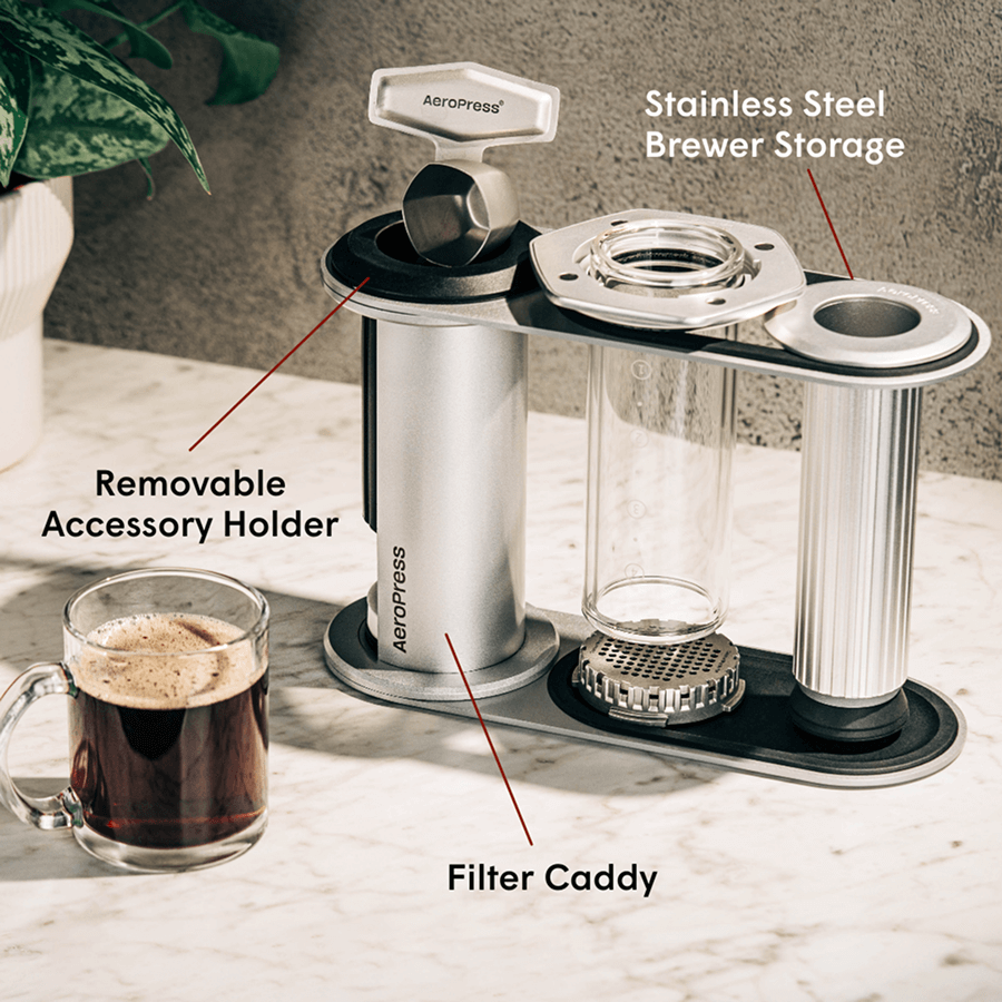 AeroPress Organizer Stand - Stainless Steel - Storage Solution for Brewing Accessories