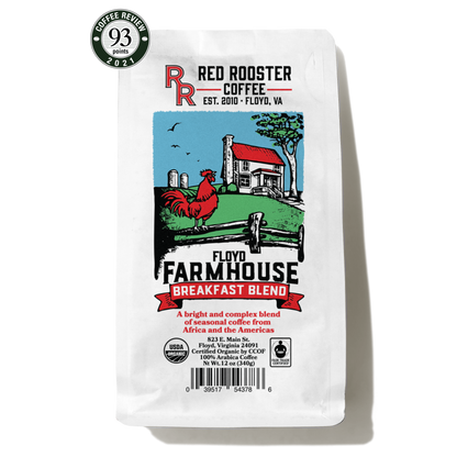 Organic Floyd Farmhouse Breakfast Blend - Coffee Beans for Home and Office Brewing