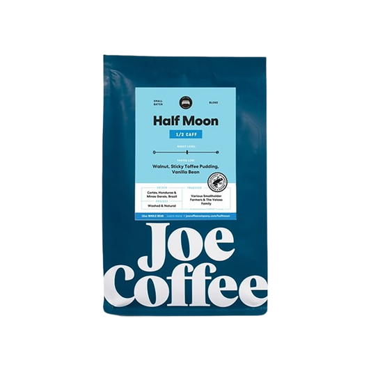 Half Moon Half Caff 12 oz - Coffee Beans for Home and Office Brewing