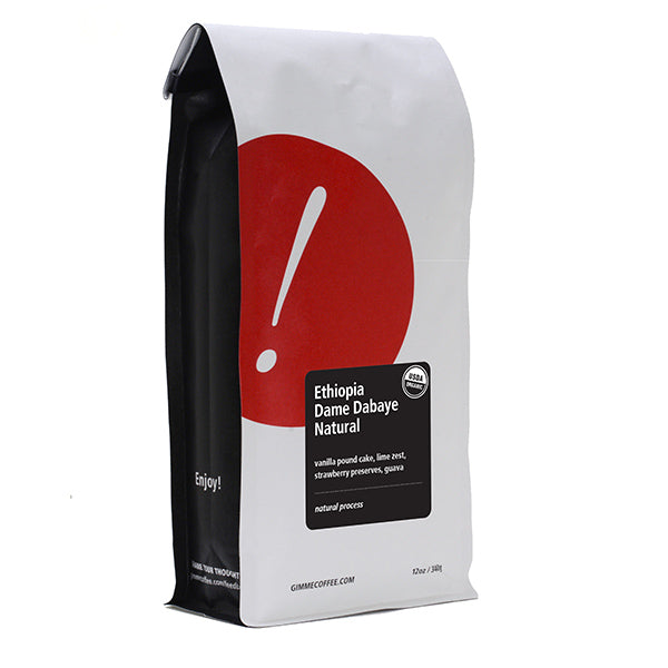 Ethiopia Dame Dabaye Natural (Organic) 12 oz - Coffee Beans for Home and Office Brewing