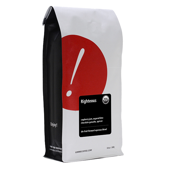 Righteous (Organic) 12 oz - Coffee Beans for Home and Office Brewing