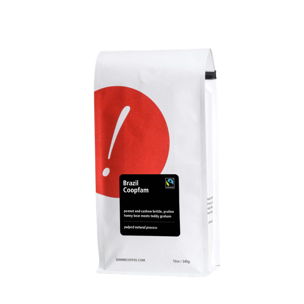 Brazil Coopfam Certified Fairtrade 12 oz - Coffee Beans for Home and Office Brewing