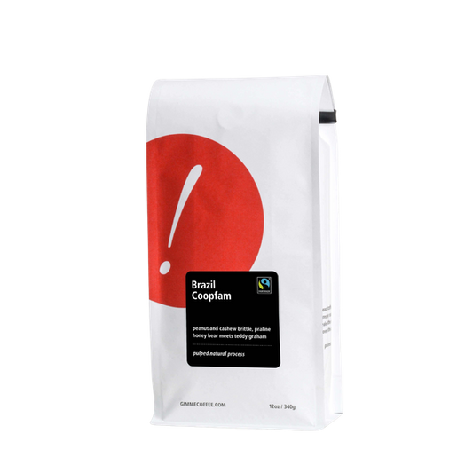 Brazil Coopfam Certified Fairtrade 12 oz - Coffee Beans for Home and Office Brewing