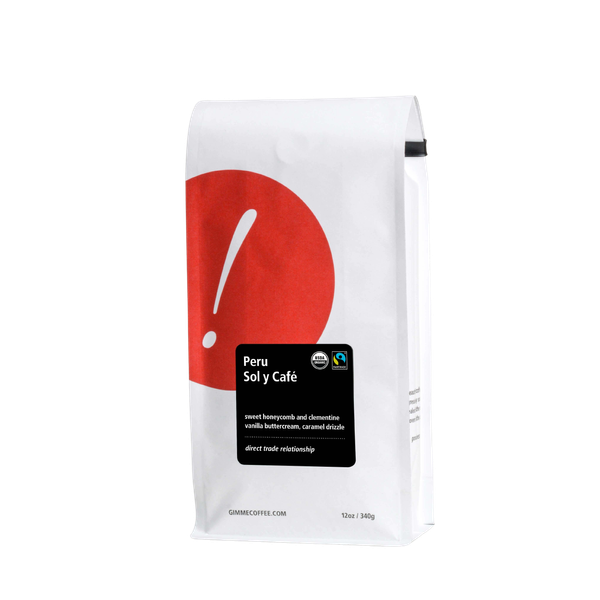 Peru Sol Y Cafe Fairtrade Organic 12 oz - Coffee Beans for Home and Office Brewing