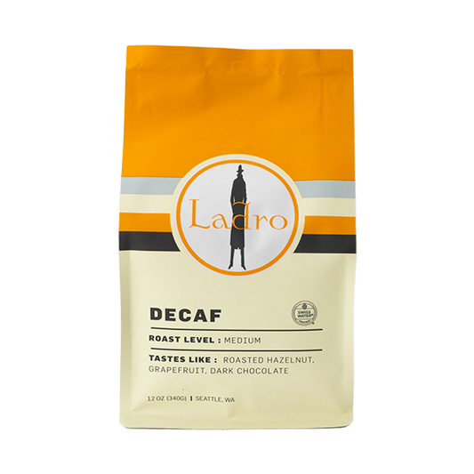 Ladro Decaf 12 oz - Coffee Beans for Home and Office Brewing