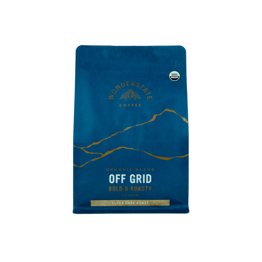 Organic Off Grid Super Dark Roast 1.5 lb - Coffee Beans for Home and Office Brewing