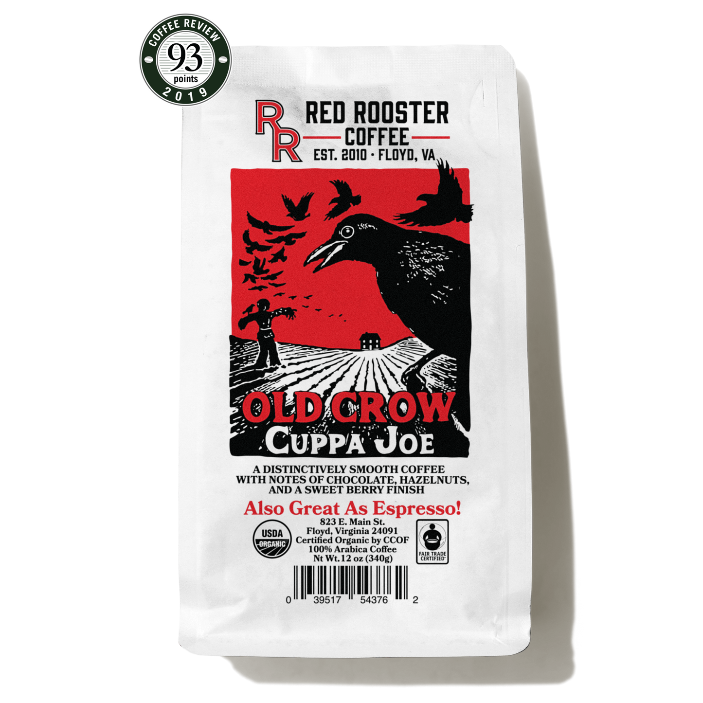 Organic Old Crow Cuppa Joe - Coffee Beans for Home and Office Brewing