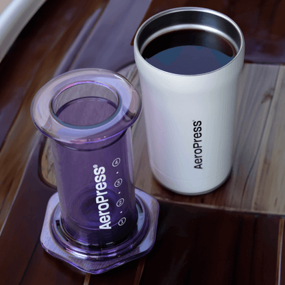 AeroPress Travel Coffee Tumbler - Stainless Steel - Drinkware Design for Coffee Routines