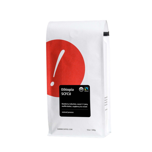 Ethiopia SCFCU Fairtrade Organic 12 oz - Coffee Beans for Home and Office Brewing
