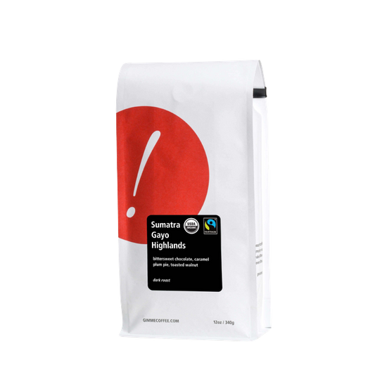 Sumatra Gayo Highlands Dark Roast FT Organic 12 oz - Coffee Beans for Home and Office Brewing