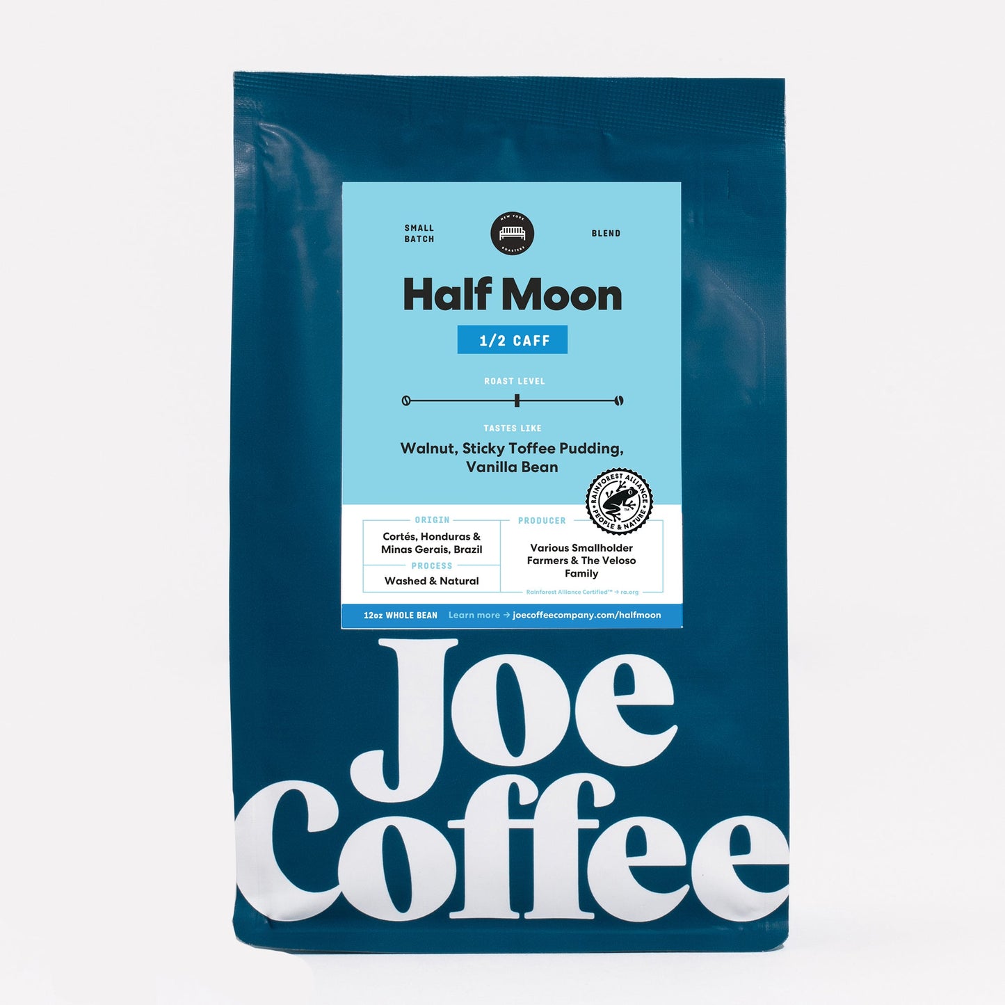 Half Moon Half Caff 2 lb - Coffee Beans for Home and Office Brewing