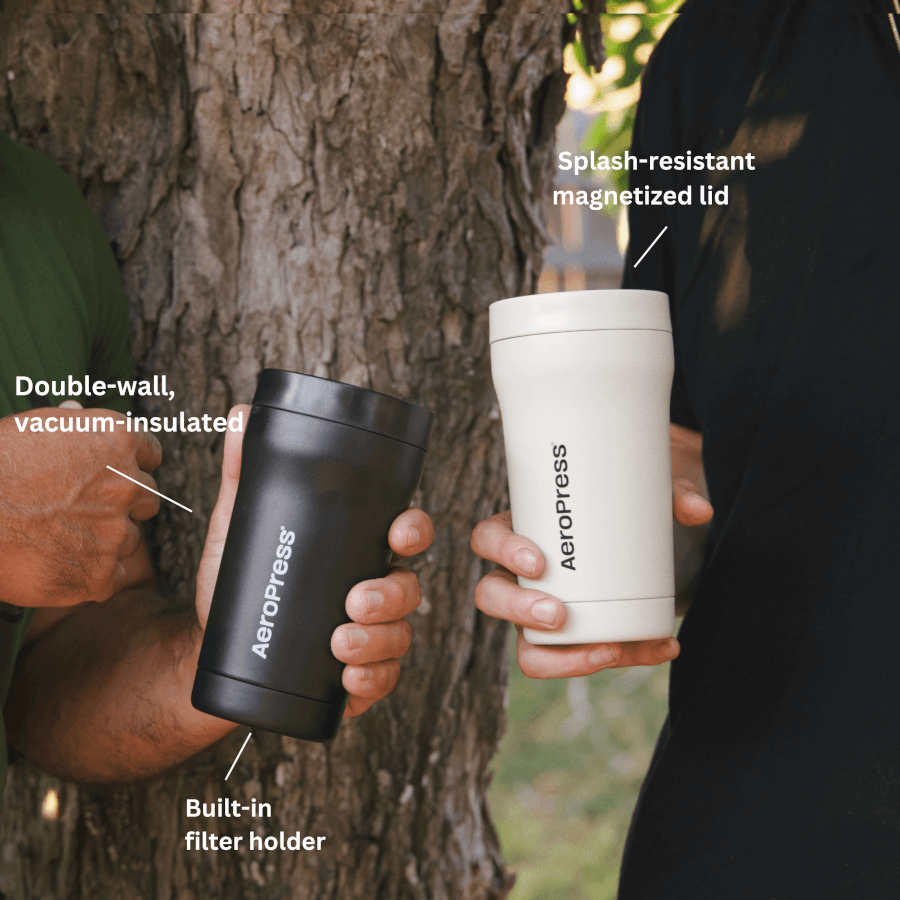 AeroPress Travel Coffee Tumbler - Stainless Steel - Drinkware Design for Coffee Routines
